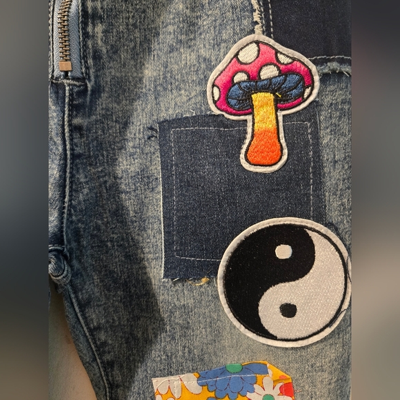 Dolls Kill Boho Lift Your Spirits Patchwork flare jeans - Picture 8 of 16